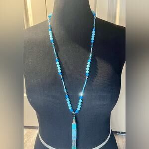 RUSH by Denis and Charles beaded tassel necklace